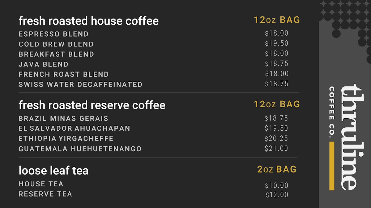 Thruline Coffee Co. Menu - Image 1